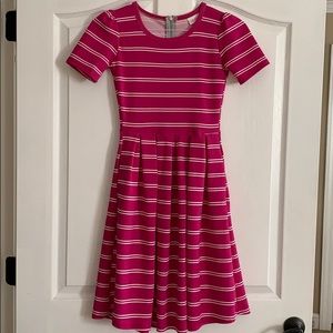 LuLaRoe Amelia XXS pink and white stripe